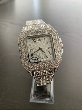 Iced Out Studded Men's Dress Watch